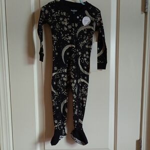 Heathtex Black and Gold Starry Kids Footie